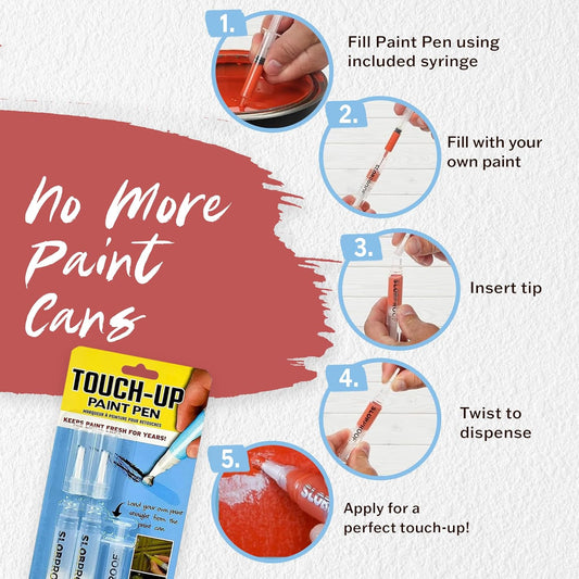 Slobproof Refillable Touch-Up Paint Pen 2-Pack